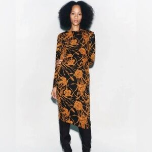 Zara | Dresses | Nwt Zara Woman Cut Out Jacquard Floral - New